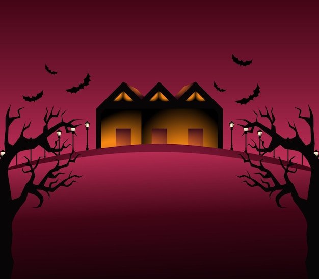 Scary Horrible Happy Halloween Celebration 3d Background Vector Bats Skull Spooky Pumpkin Covers
