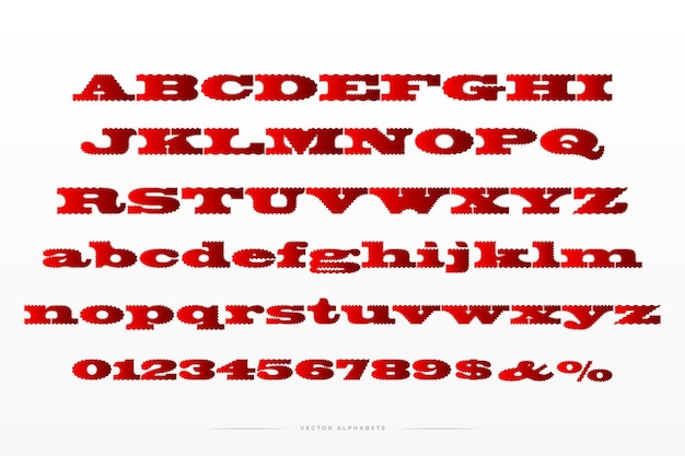 Vector scary and horror trendy color fonts alphabets or letters set