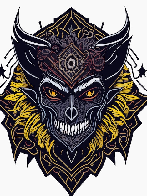 scary lord Dracula head artwork illustration