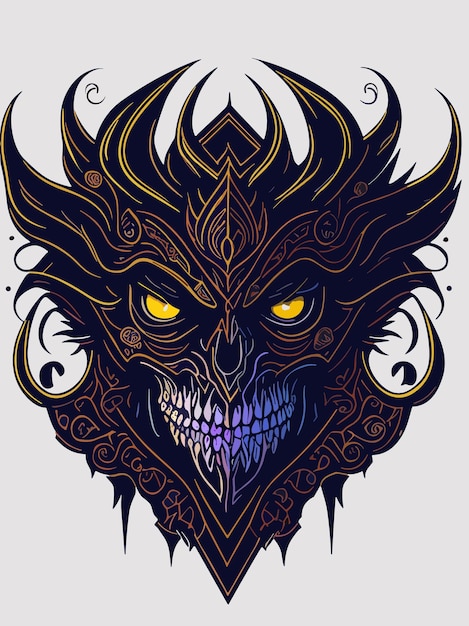 scary lord Dracula head artwork illustration