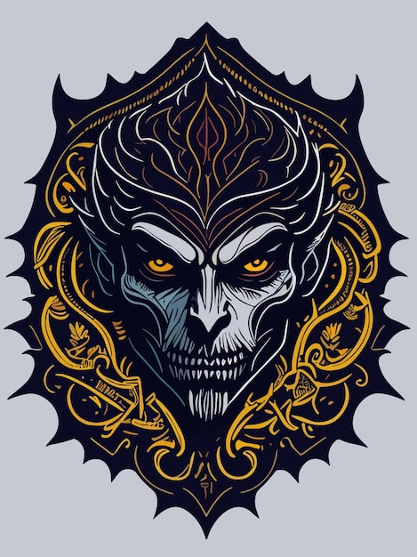 scary lord Dracula head artwork illustration