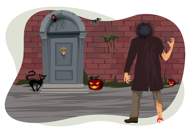 Vector scary man in halloween costume