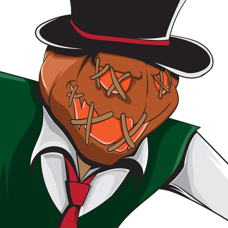 Vector scary mr. pumpkin vector illustration