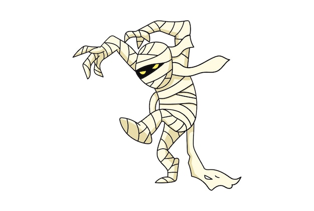 Scary mummy poses halloween clipart