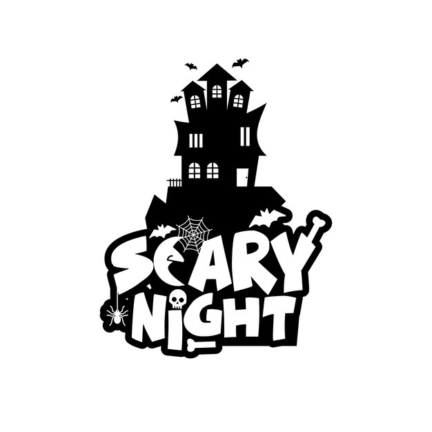 Scary night design with typography vector