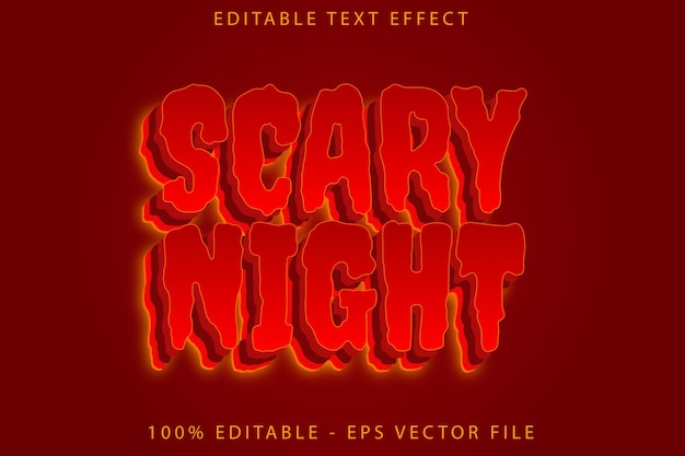 Scary night editable text effect modern style