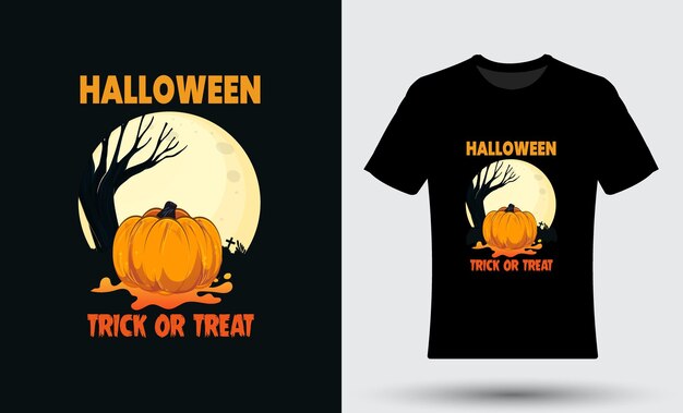 scary night Halloween tshirt design with pumpkin