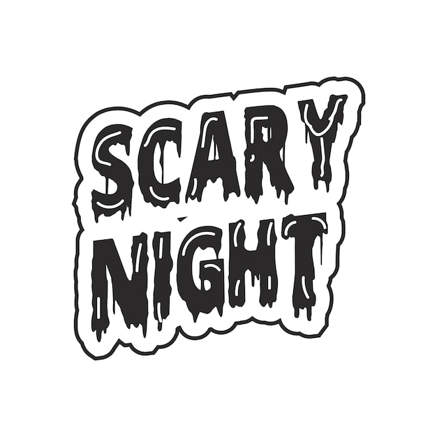 Vector scary night halloween typography tshirt design