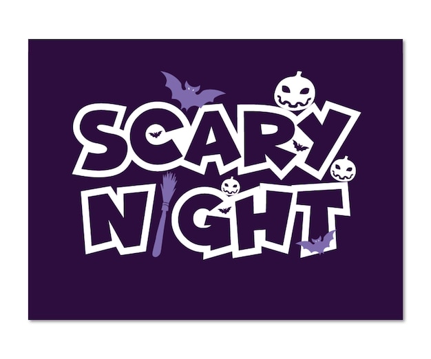 Scary night lettering concept halloween tshirt design