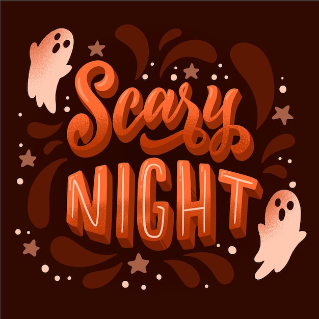 Vector scary night - lettering concept