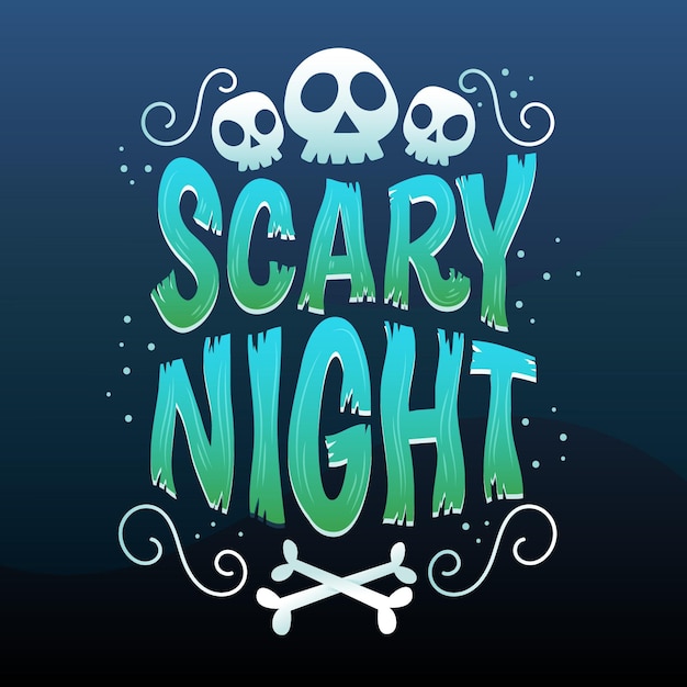 Scary night lettering