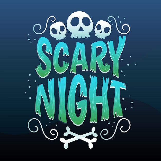 Vector scary night lettering