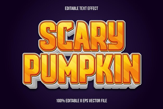 Scary Pumpkin 編集可能なテキストエフェクト 3D エンボスグラディエントスタイル