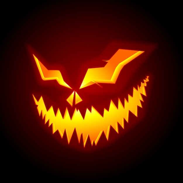 Vettore scary pumpkin halloween face