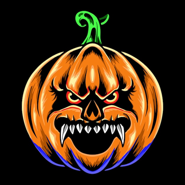 Premium Vector  Halloween pumpkin face tshirt design