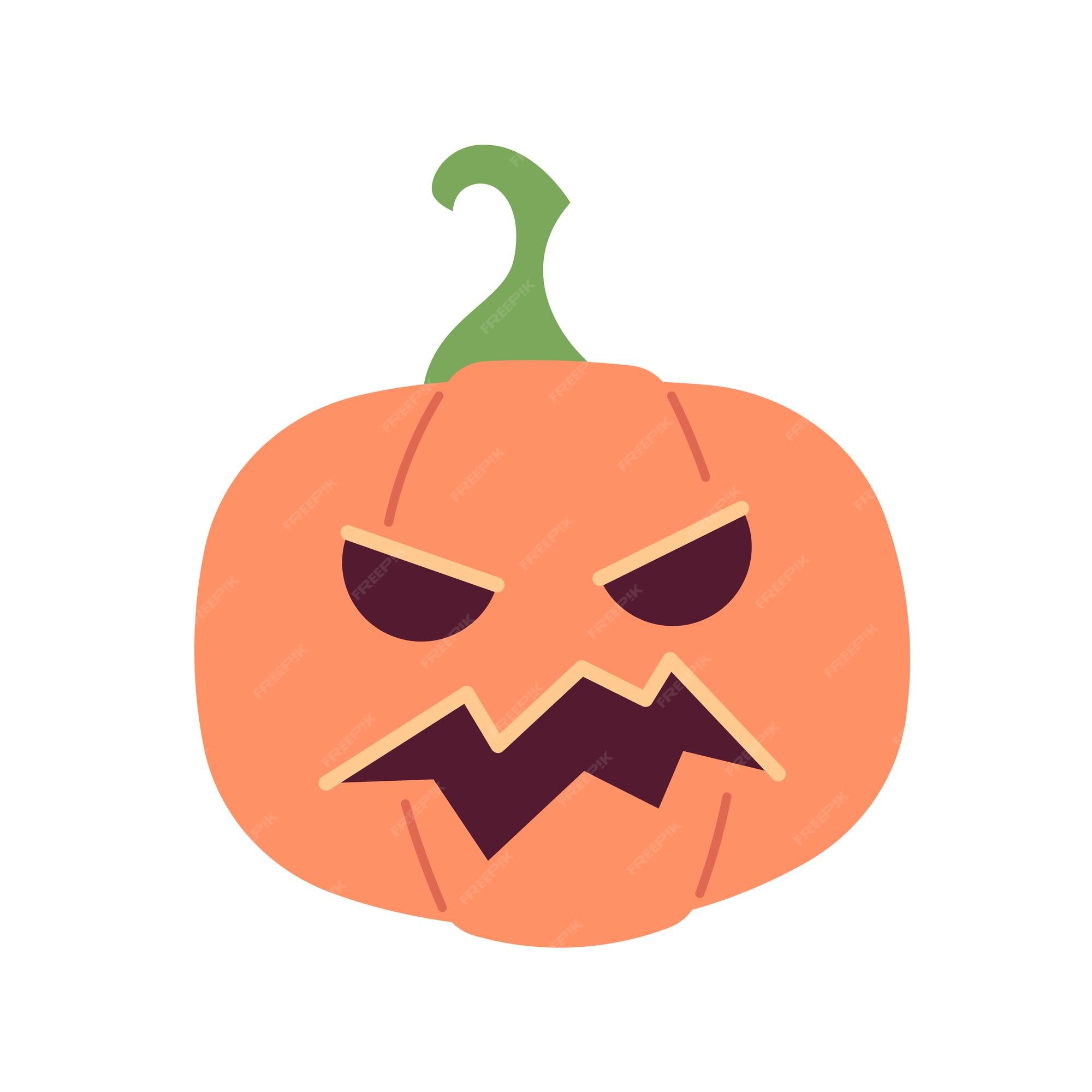 Premium Vector  Scary pumpkin halloween face