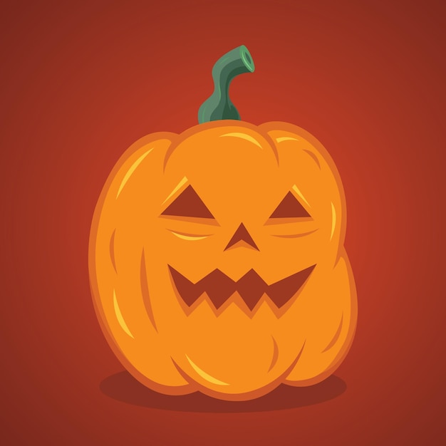 Vector scary pumpkin halloween trick or treat vector illustration jack o lantern