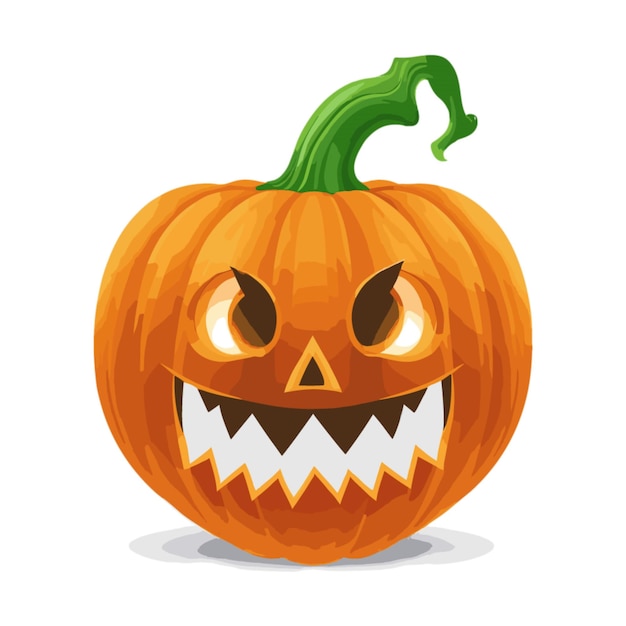 Scary pumpkin head vector on a white background