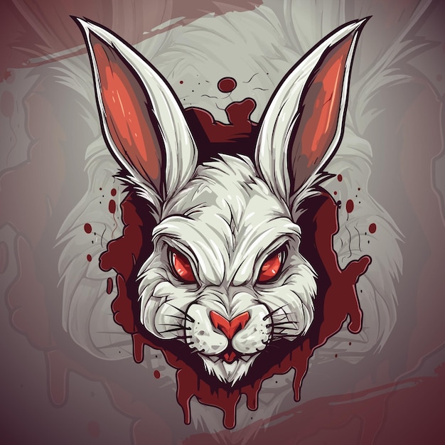 Scary Rabbit Zombie Mascot Logo Design for Esport Team