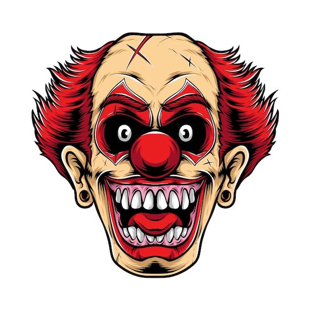 Scary red clown logo
