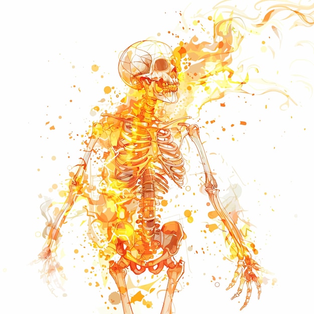 Scary_skeleton_on_fire Neural_network_vector