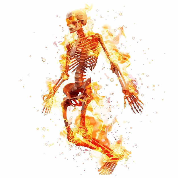 Scary_skeleton_on_fire Neural_network_vector