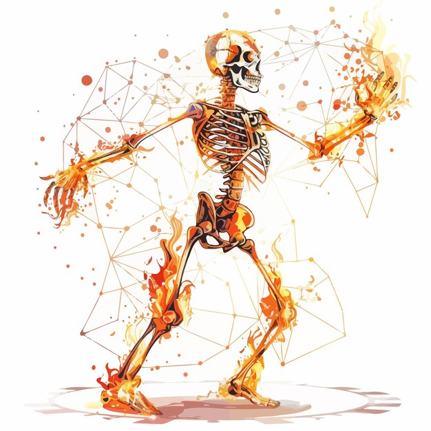 Scary_skeleton_on_fire Neural_network_vector