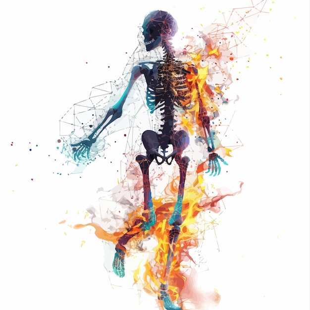 Scary_skeleton_on_fireNeural_network_vector