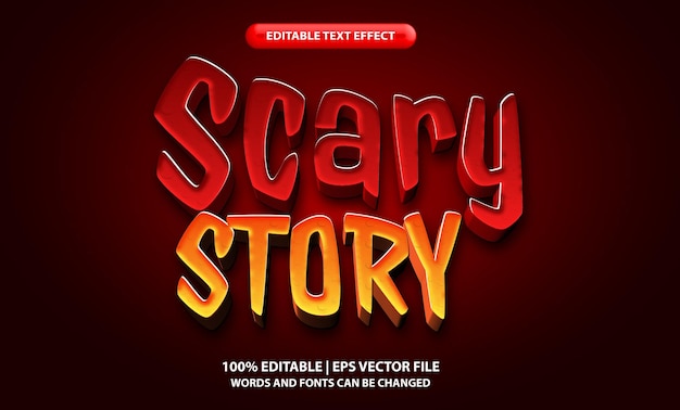 Scary story cartoon tekst effect