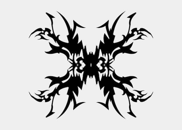 scary symmetrical sharp black tribal motif