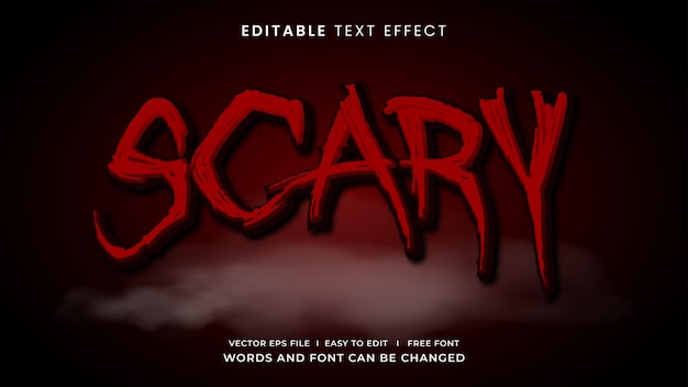 Vector scary text effect - editable text effect