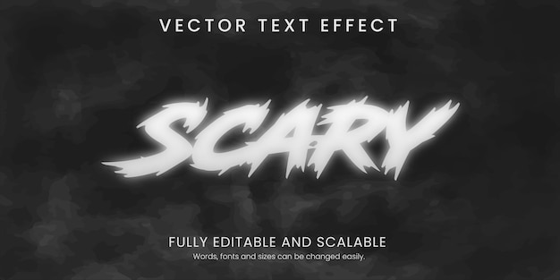 Vector scary text effect with abstract background editable