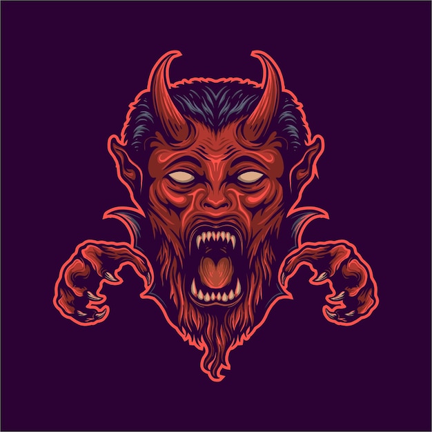 scary vampire devil vampire head vector illustration