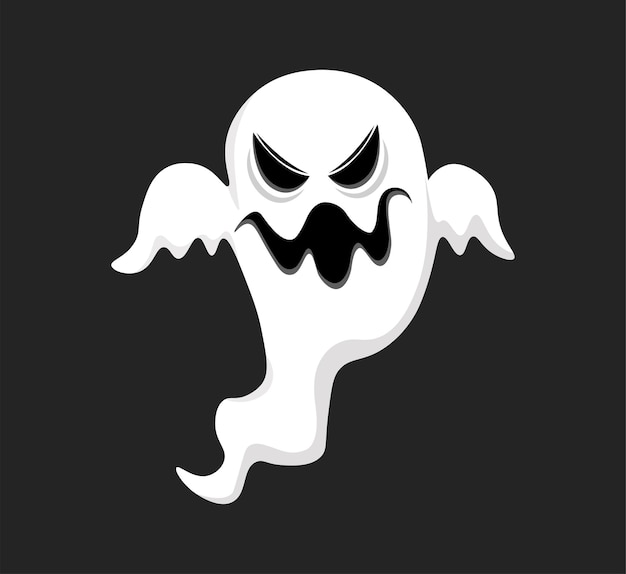 Vector scary white ghost illustration design