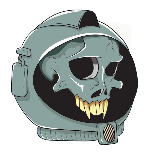 Scary Zombie Astonaut Vector Illustration