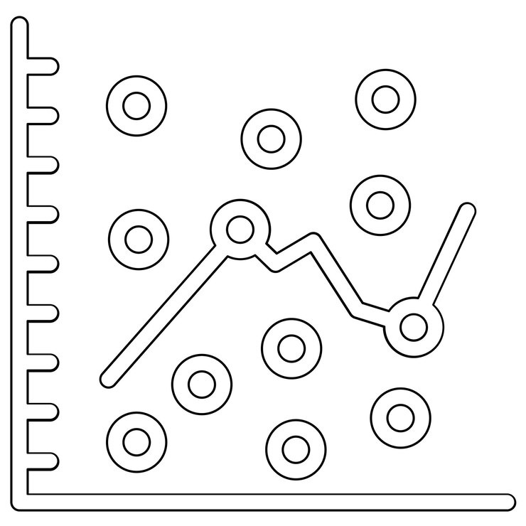 Vector scatter plot vector icon illustration of infographics iconset