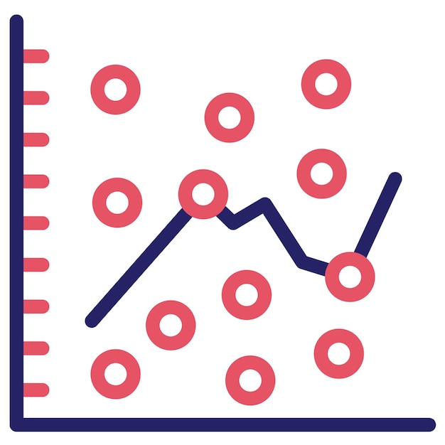 Vettore illustrazione dell'icona vettoriale di scatter plot di infographics