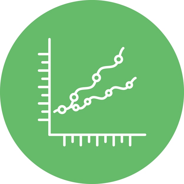 Immagine vettoriale dell'icona scatter with smooth lines può essere utilizzata per l'infografica