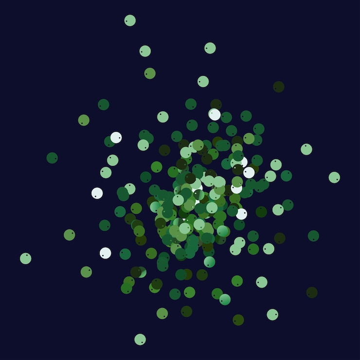 Vector scattered green sparkles background green sequins background deep green confetti