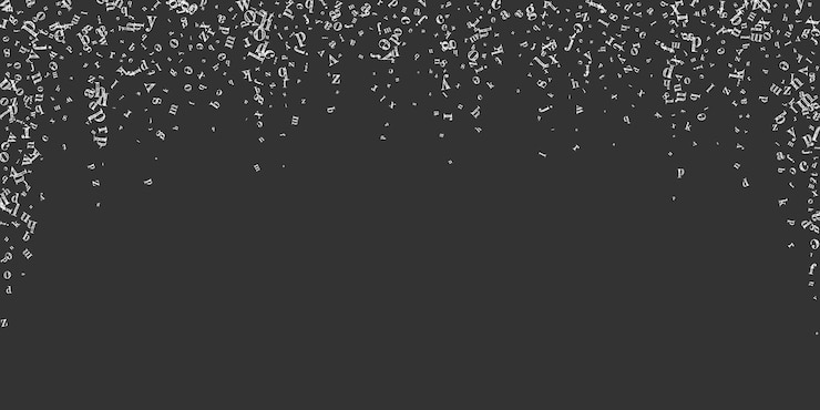 Vector scattered letters of latin alphabet white chalk