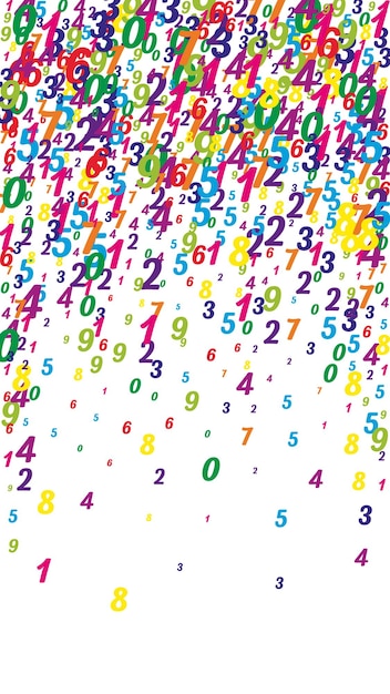 Scattered numbers Colorful childish digits