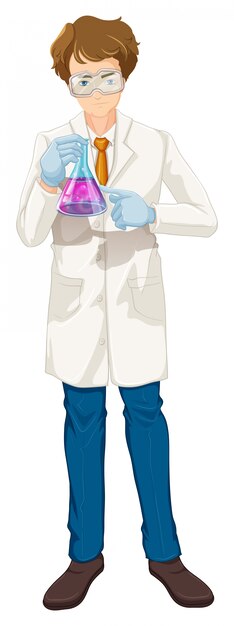 Vector a sceintist holding a beaker