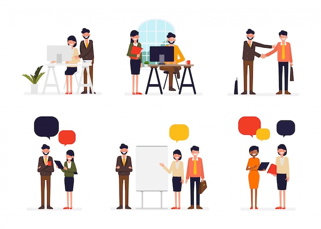 Vector scene  of business people in office character.