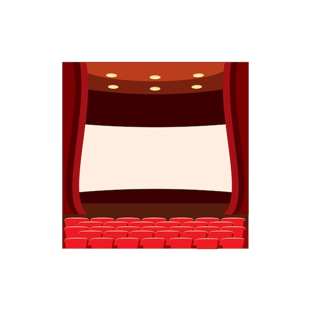 Scene cinema icon in cartoon style isolated on white background Watching movie symbol