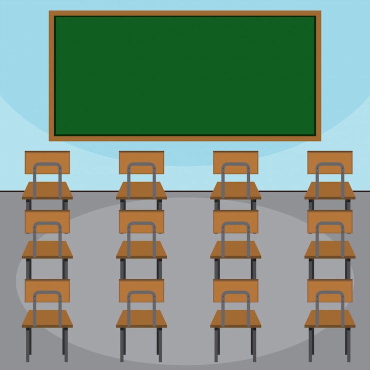 Vector scene of a classroom