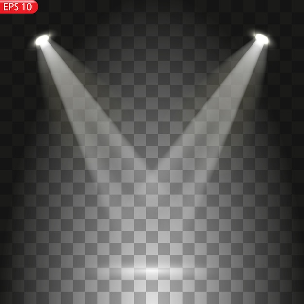 Scene illumination collection transparent effects Bright lighting with spotlights