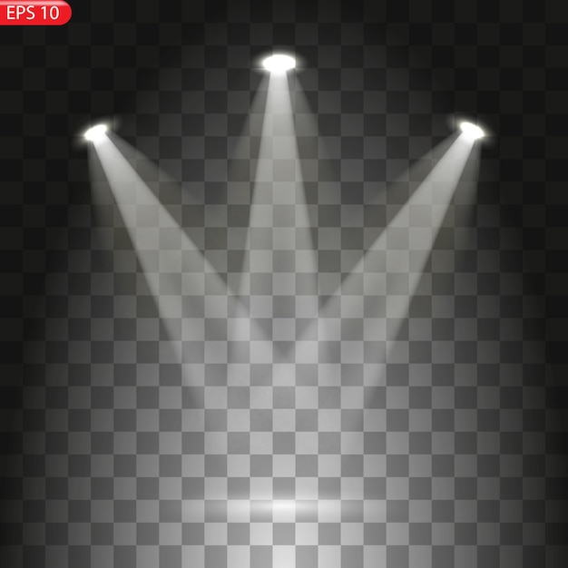 Scene illumination collection transparent effects Bright lighting with spotlights