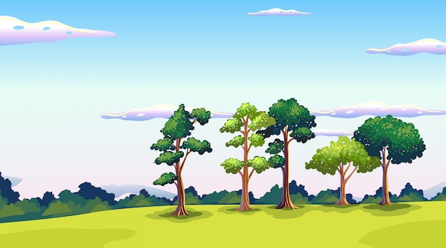scène met bomen in het park
