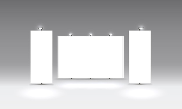 Scene show podium for presentations on the grey background. vector illustration