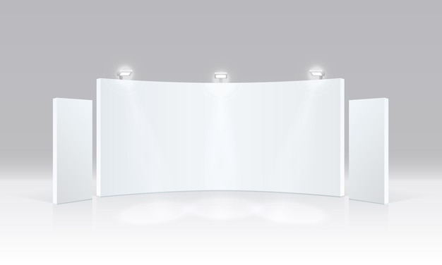 Vettore spettacolo di scena podio per presentazioni su sfondo bianco. illustrazione vettoriale